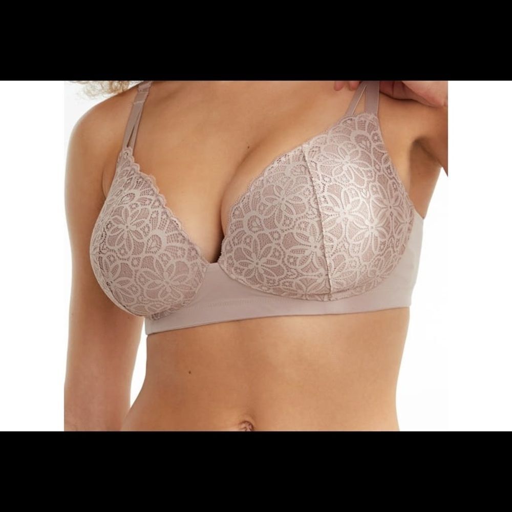 Maidenform Soft Support Wireless Bralette, Blush XL Lace DM2314 NWT in packaging